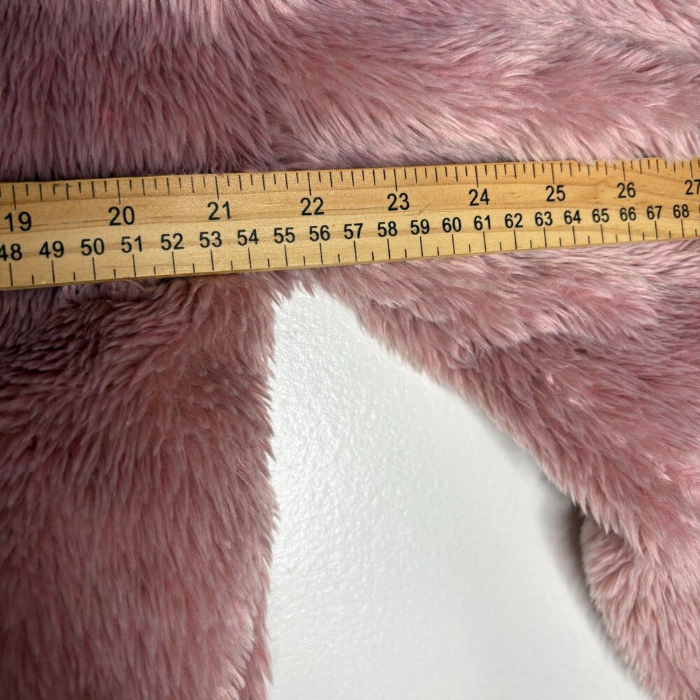 Free People Pink Faux Fur Coat Women’s Small Plush Teddy Shaggy Y2K Boho Jacket - Picture 5 of 8